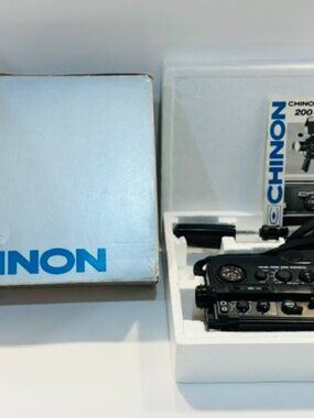 Chinon Pacific 200/12XL Super 8 Movie Camera TESTED f/1.4 Lens Box Mic Manual